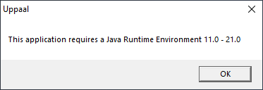 This application requires a Java Runtime Environment 11.0-21.0